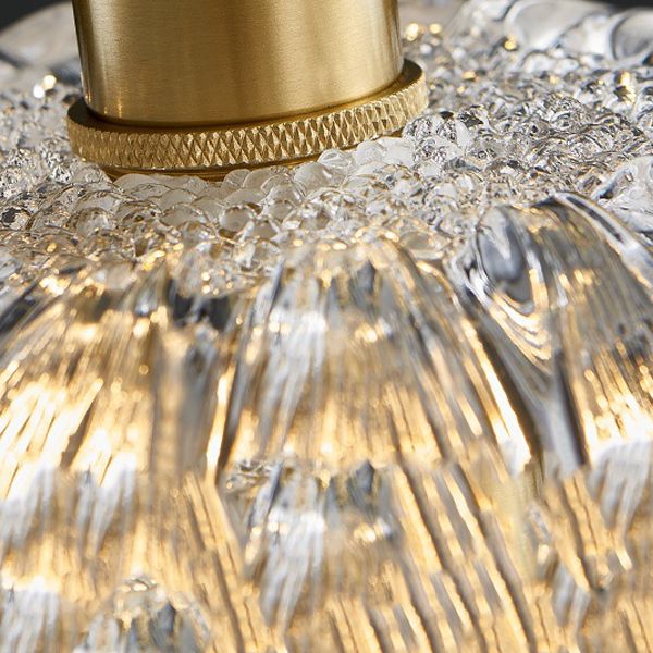 Single Golden Flush Mount Lighting Glass Ceiling Light for Living Room
