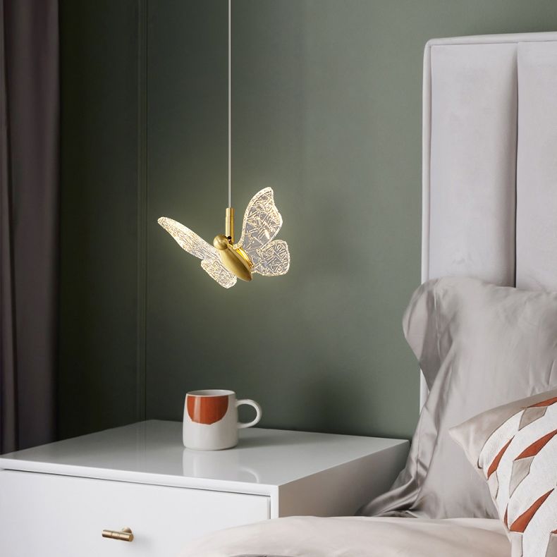 Klein bed ophanging verlichtingsarmatuur Acryl Minimalistische LED LED DOWN -verlichting hanger in messing