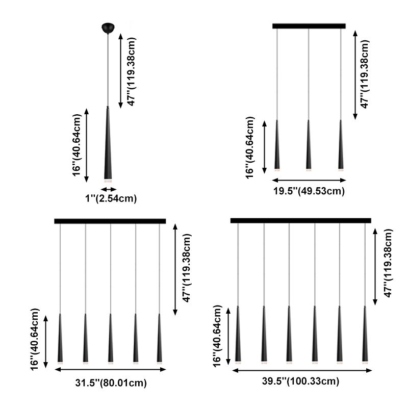 Lineare Anhängerleuchten moderne LED -Aufhängung Anhänger Licht mit weißem Acrylschatten