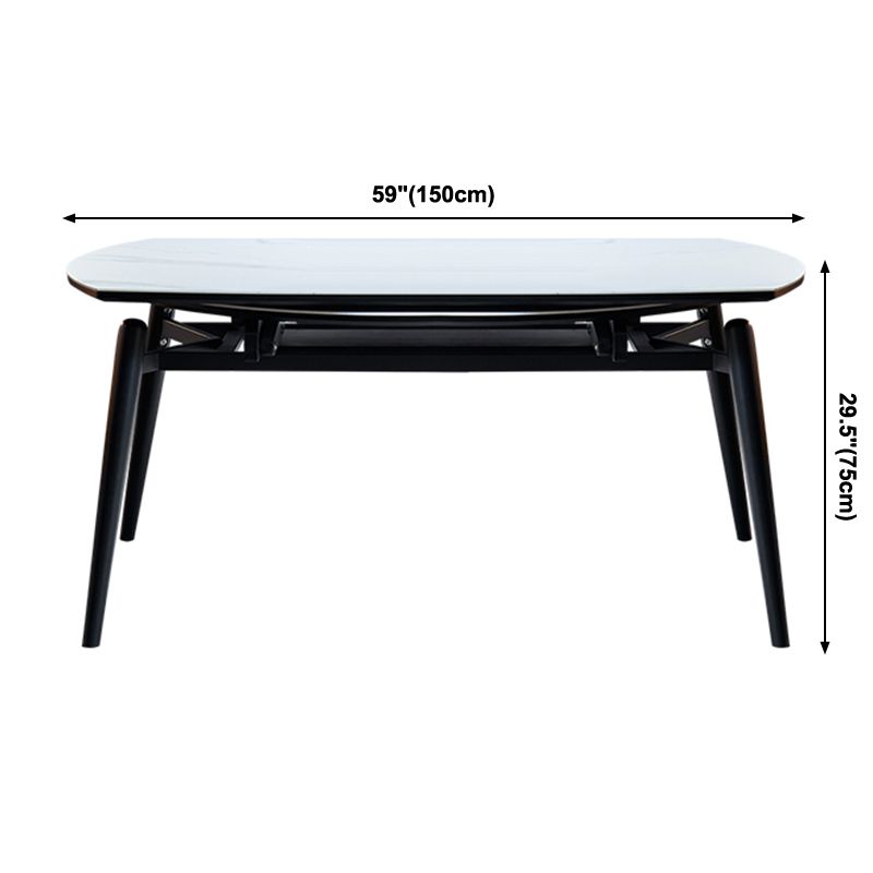 Simplicity Style Round Eetting Table Stone drop-blad eettafel met 4 poten