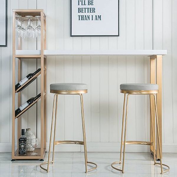 Bar Height Pub Table Glam Rectangle Solid Wood Bar Table with Storage