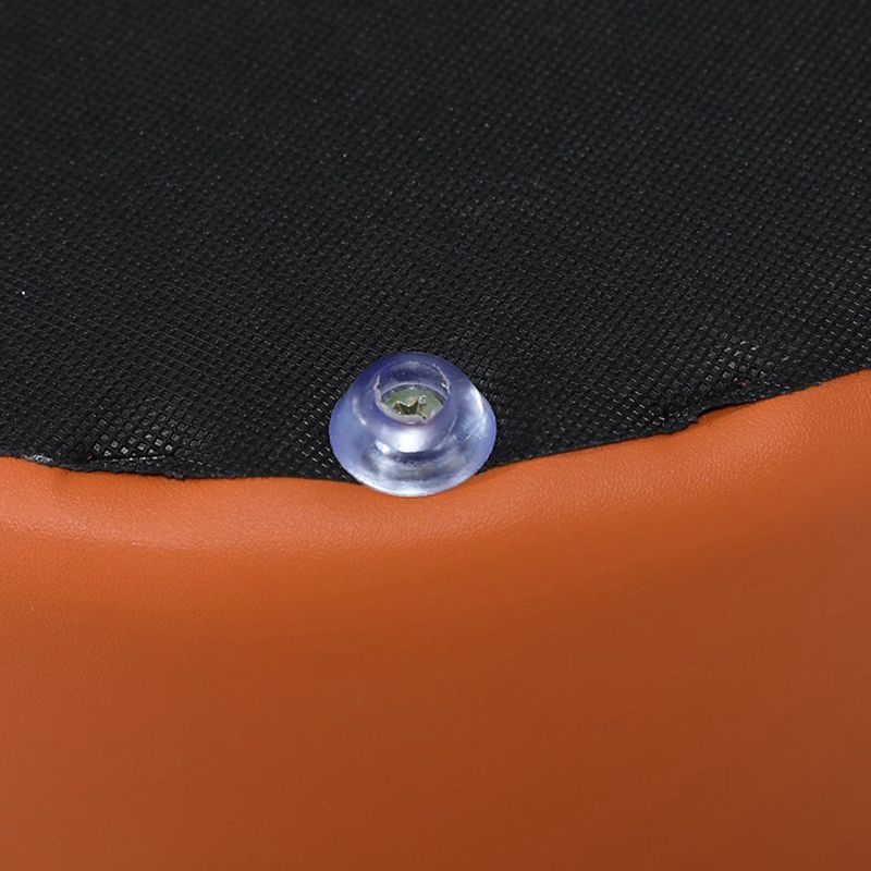 Modern Pouf Ottoman Genuine Leather Upholstered Tufted Stain Resistant Solid Color Ottoman