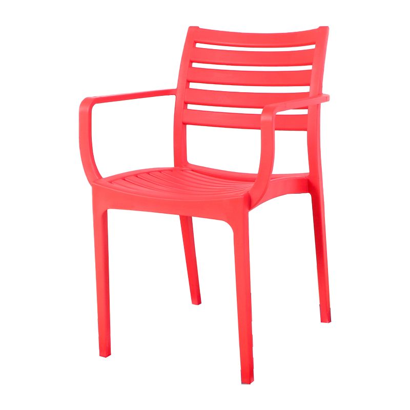 Sillas de comedor contemporáneas Silla lateral con brazo de comedor con patas de plástico