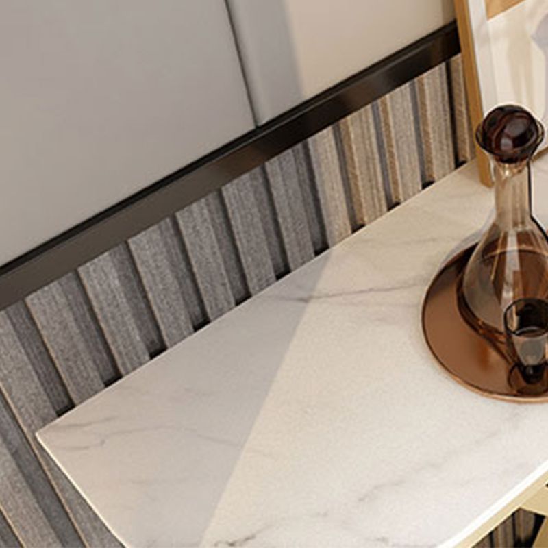Pedestal Glam Slate Rectangle Scratch Resistant Console Table