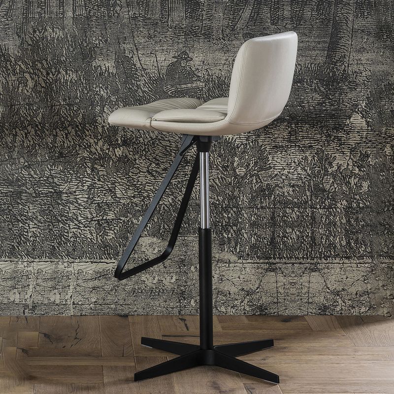Industrial Style Adjustable Bar Stool Leather Counter Bar Stool with Metal Legs for Home