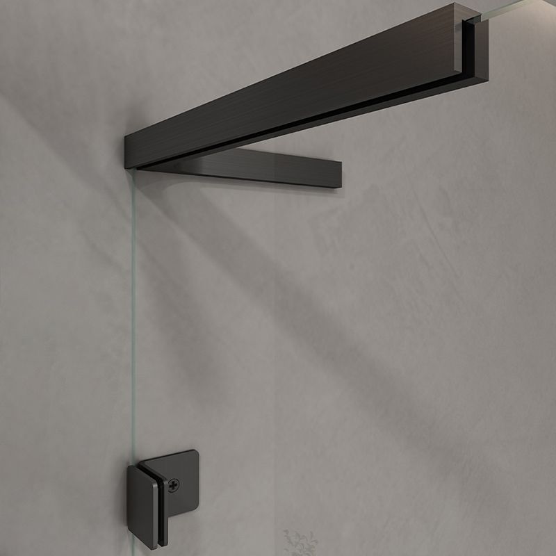 Semi Frameless Shower Door Hinged Tempered Glass Shower Door in Black