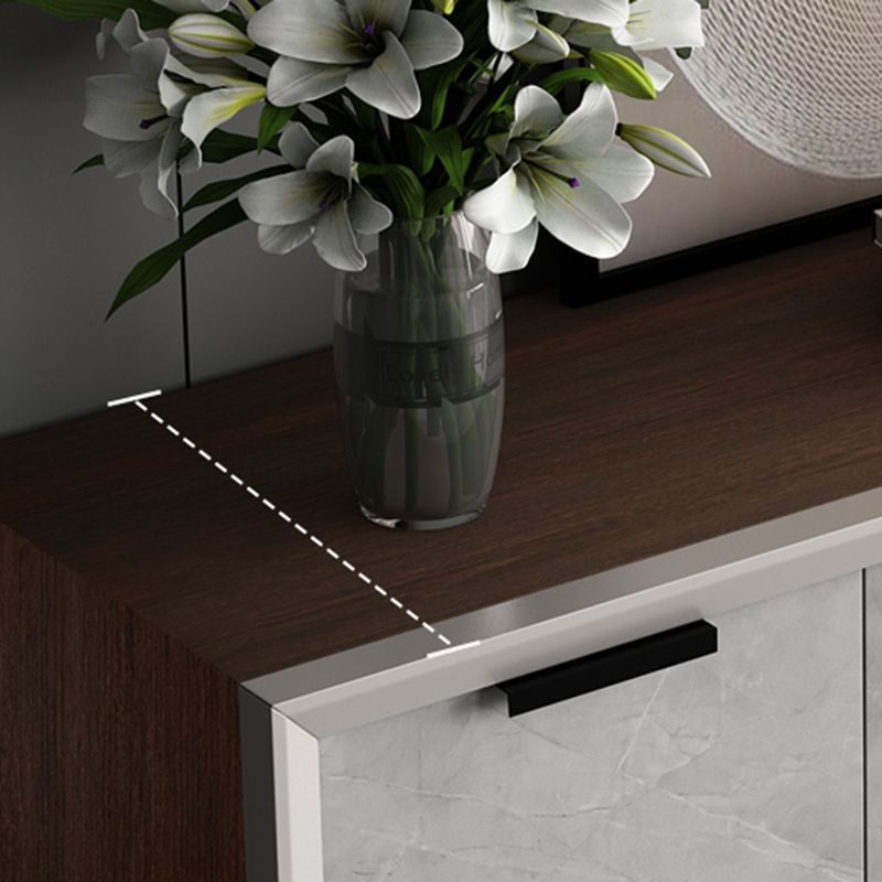 33.46"Tall Grey Accent Chest, Wooden Rectangle Cabinet with Drawers
