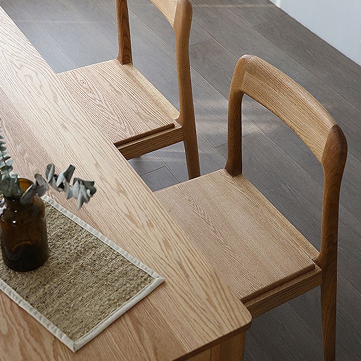 Mesa rectangular de madera maciza, mesa de cocina moderna con 4 patas para restaurante