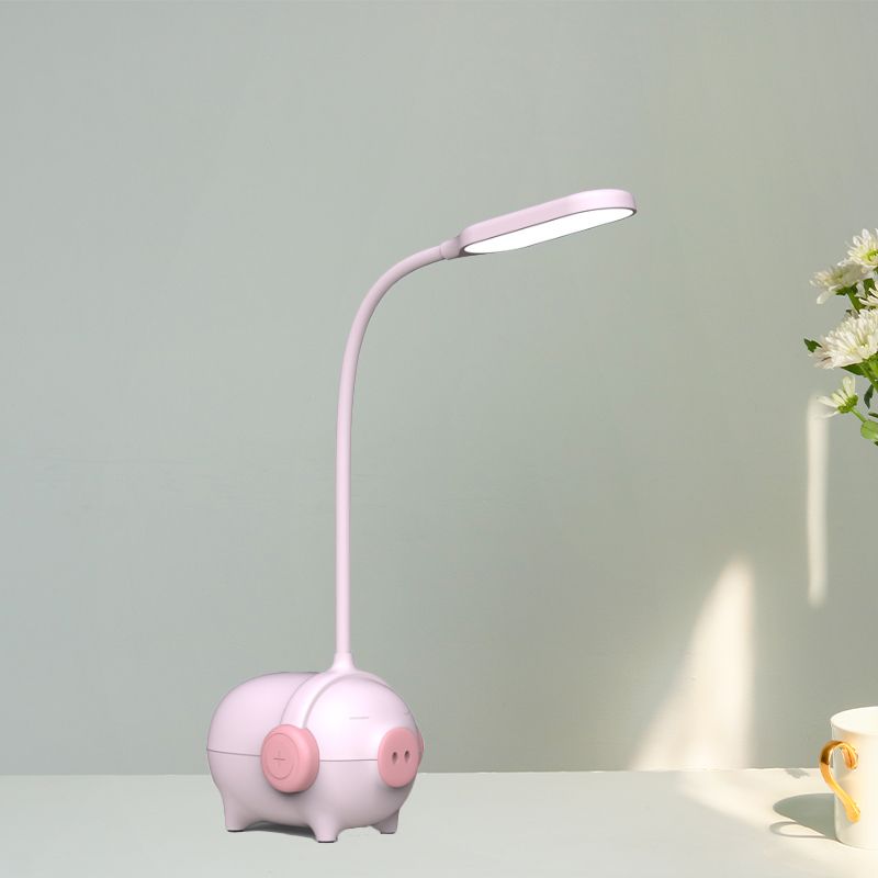 Piggy Kindergärtner LED -Schreibtisch Licht 1 Kopftier Lesen Sie Licht mit flexibles Schwanenhals