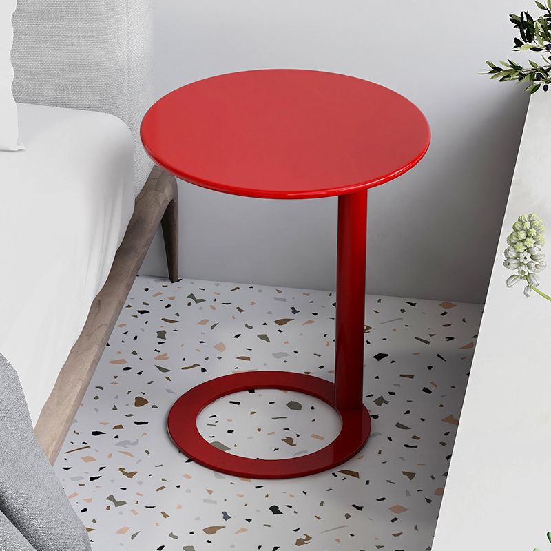 Round C-shape Side Table Modern Metal Sofa Side Accent Table