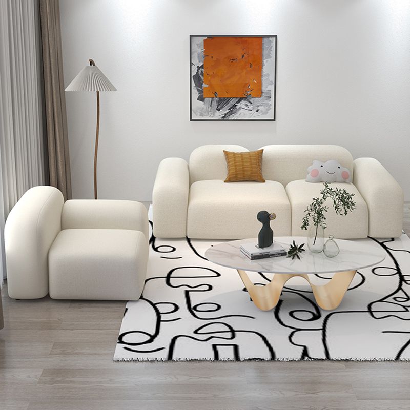 Wool Tight Back Sofa 39.37"W * 25.59" H in White for Living Room