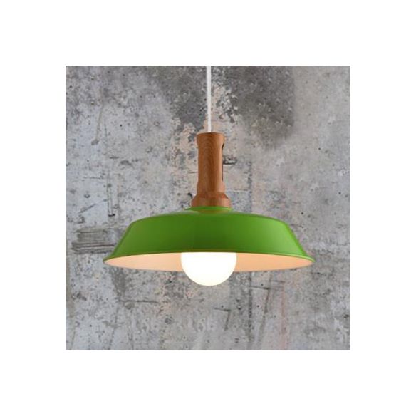 Retro Stylish Barn Hanging Light 10"/14" W 1 Bulb Metal Ceiling Light Fixture in Black/White for Kitchen