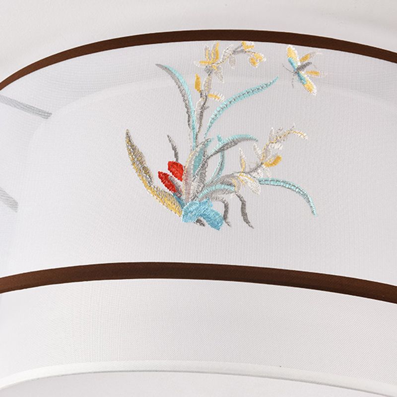 Traditional Style Fabric Ceiling Light Multi Lights Ceiling Mount Light