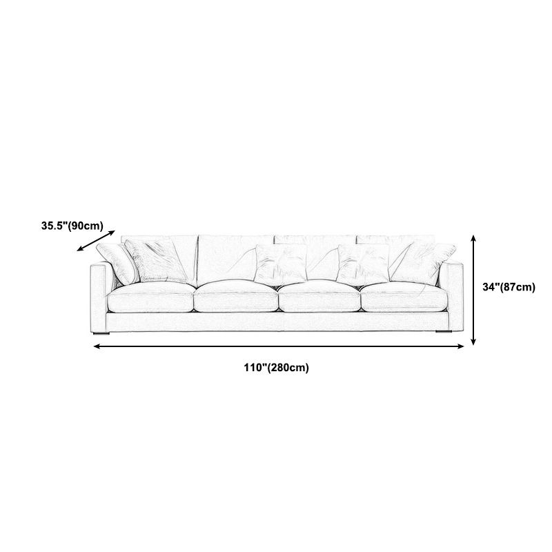 Linen Blend Square Arm Sofa and Sectional with Slipcovered for Living Room