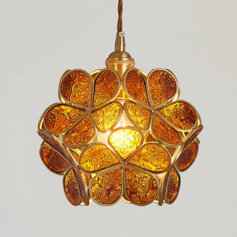 Modern Style Unique Shape Hanging Light Glass 1 Light Hanging Lamp for Bedroom