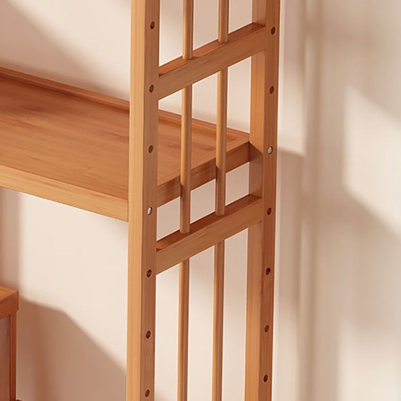 Contemporary Bookcase Open Shelf Bamboo Vertical Shelf Bookcase