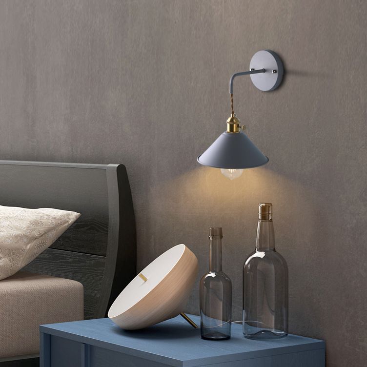Modern Style Cone Wall Mounted Lamps Metal 1 Light Wall Lighting Ideas