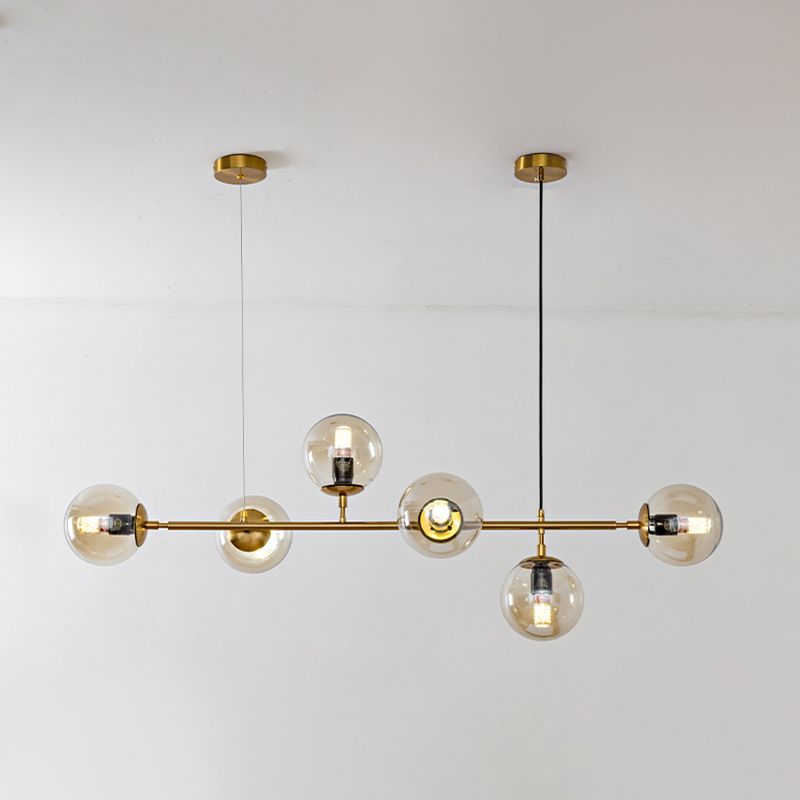 Contemporary Globe Pendant Lights Glass 6 Light Pendant Lighting