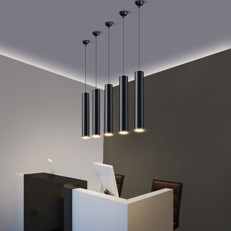 Forme cylindrique Métal Hanging Light Moderne Style 1 Lumière Lumière Lumière