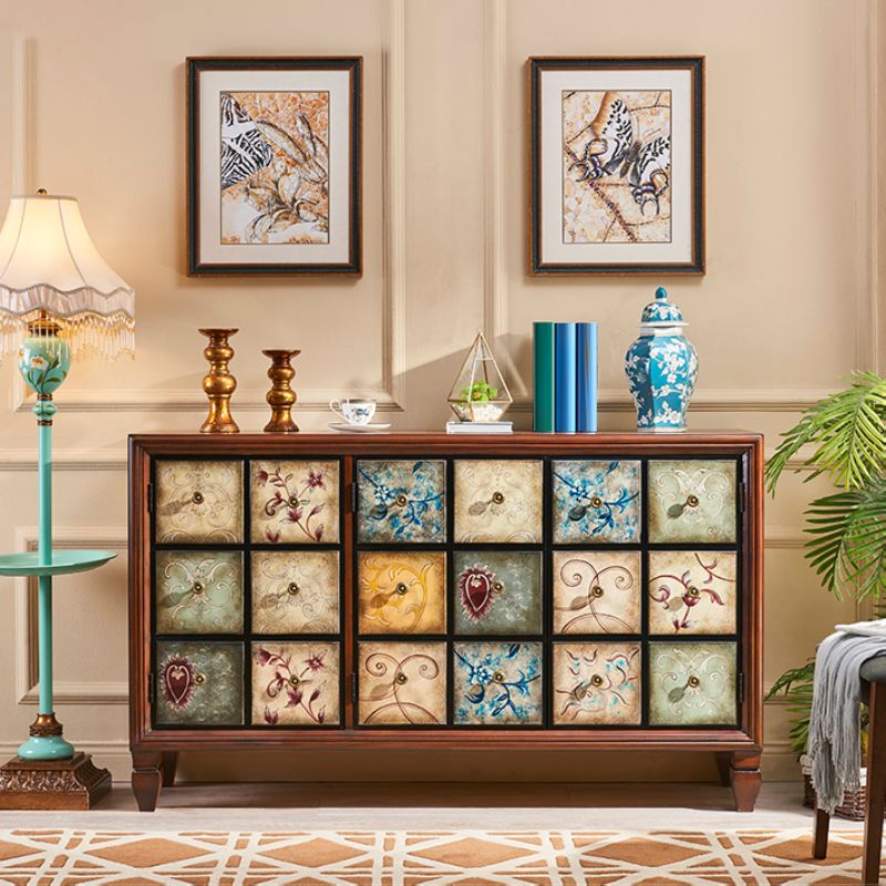 Mid-century Modern 16.14"Wide Accent Chest, Wooden Rectangle Side Cabinet