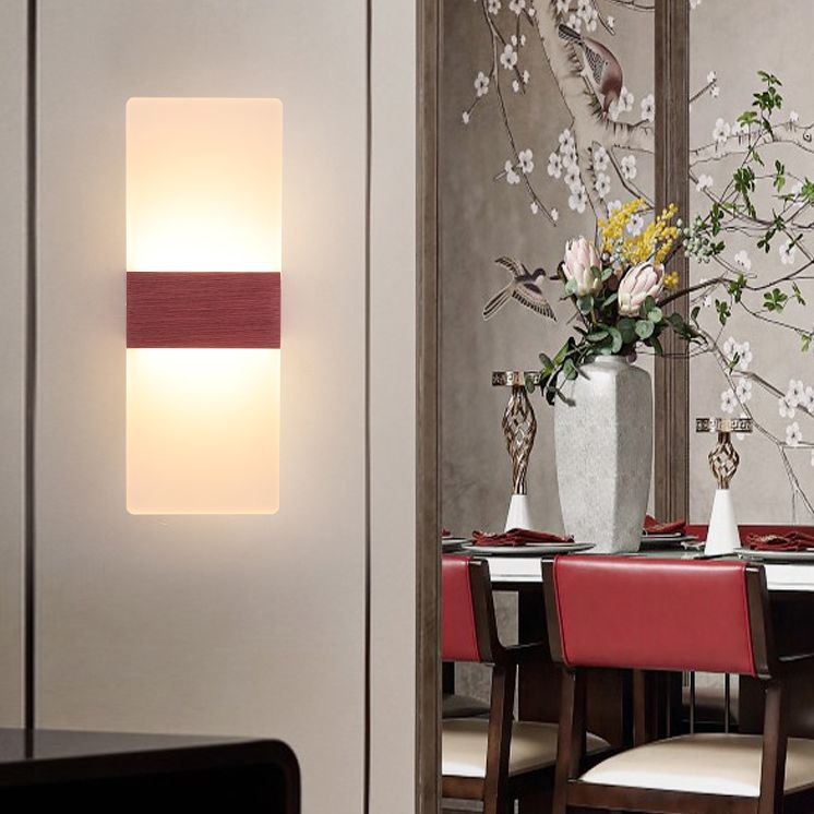 Lámpara de pared LED acrílica rectangular de aluminio cepillada estilo contemporáneo Simplicidad de apliques de interior para pasillo del pasillo