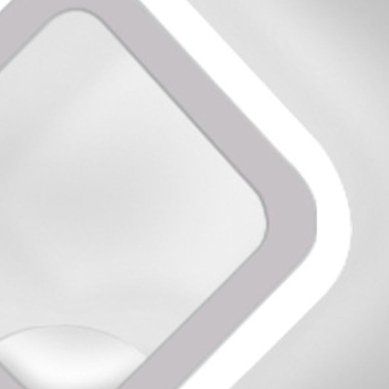 Square Shape Wall Lamp Modern Style Acrylic 1 Light Sconce in White