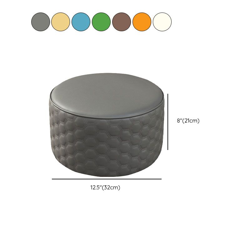 Genuine Leather Standard Stool Modern Minimalist Round Footrest