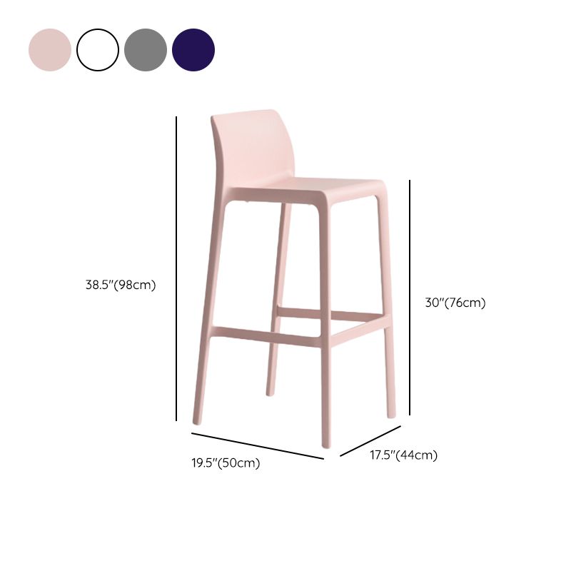 Industrial Stackable Indoor Bar Stool Plastic Armless Bar Height Stool