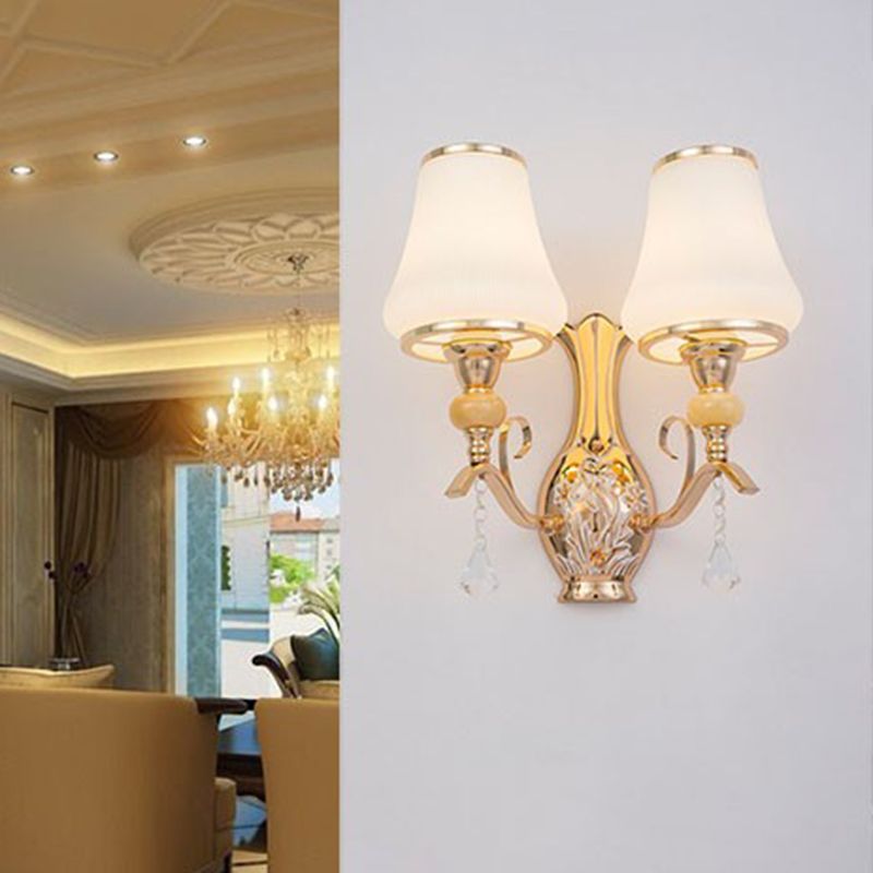 Lámpara de pared de campana de vidrio ópal