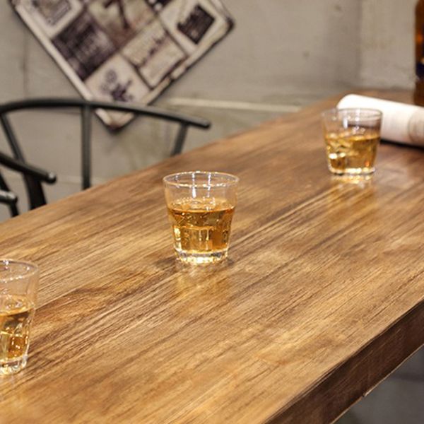 Rectangle Pine Wood Top Bar Table Industrial Bar Table with Trestle Base