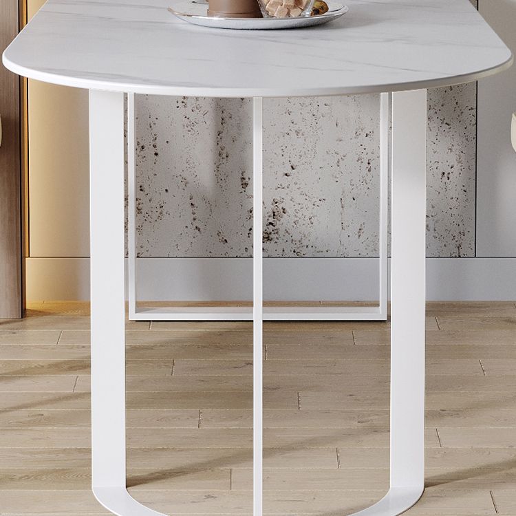 Mesa de comedor contemporánea Mesa de piedra sinterizada con base de trineo para cenar