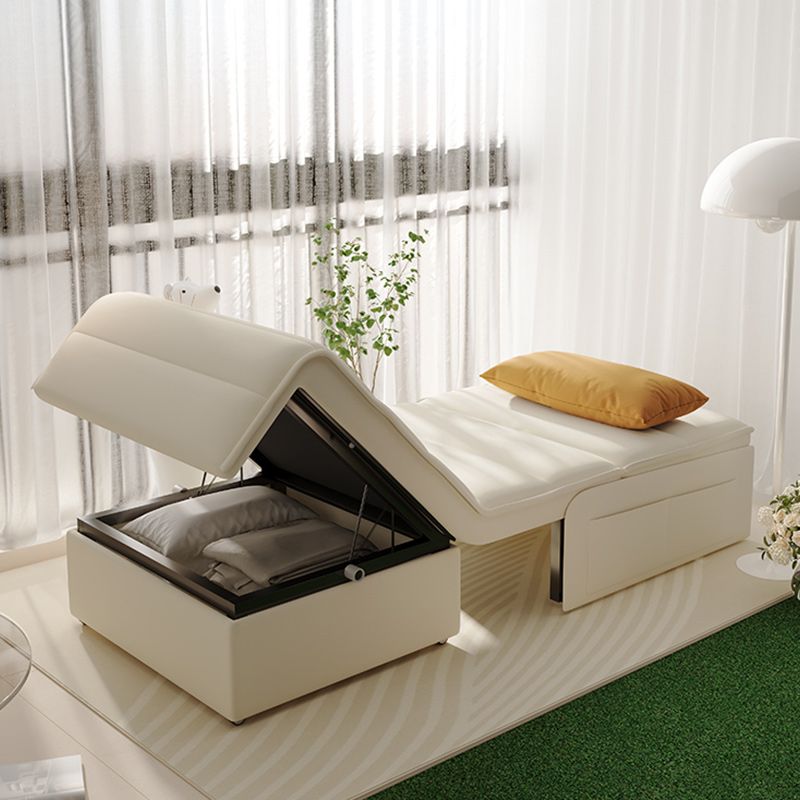 Pillow Back Convertible Sofa with Storage Glam Fabric Sofa Bed