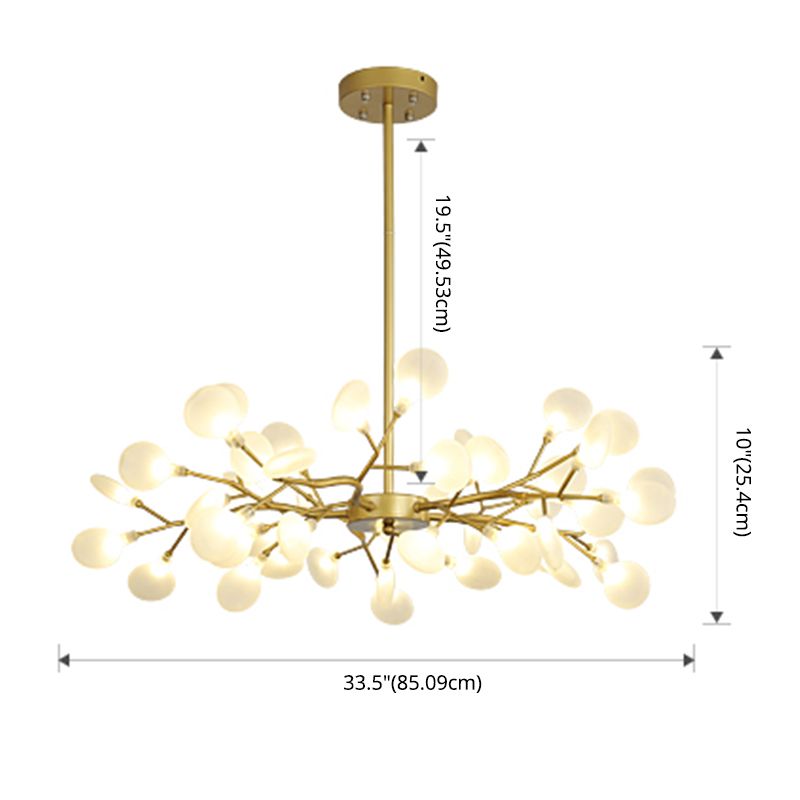 Luz colgante de luciérnaga de hierro forjado en simplicidad moderna Sputnik lámpara colgante ajustable para sala de estar
