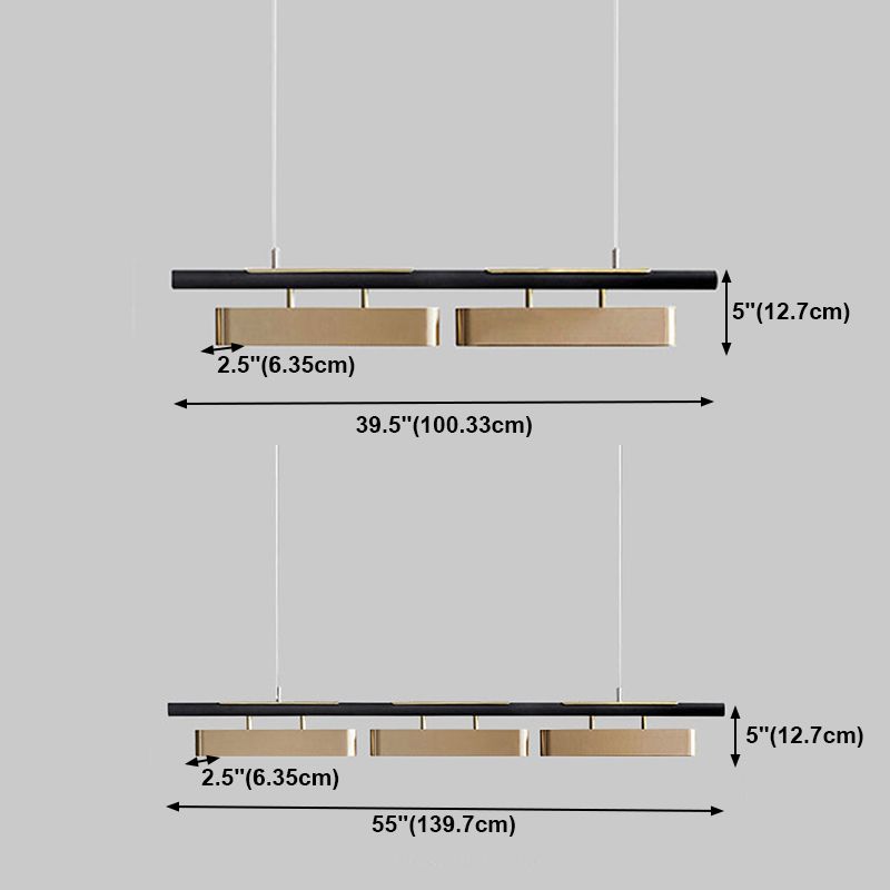 Luces colgantes de la isla de metal de la isla lineal de estilo moderno