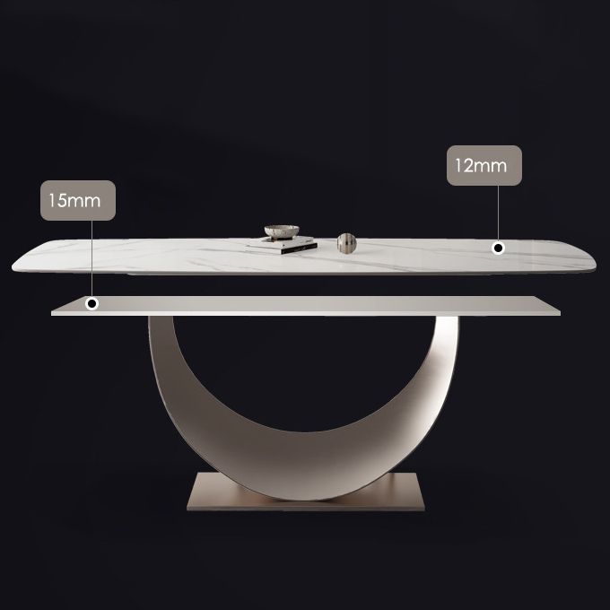 Modern Sintered Stone Top Dining Set Rectangle 1/4/5/6 Pieces Dining Room Table Set
