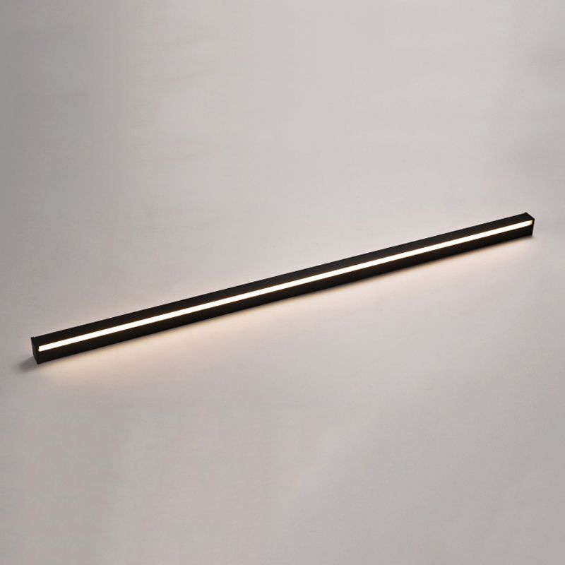 Lineare Form Metallwandbeleuchtung moderner Stil 1-Licht-Wandleuchte in Schwarz