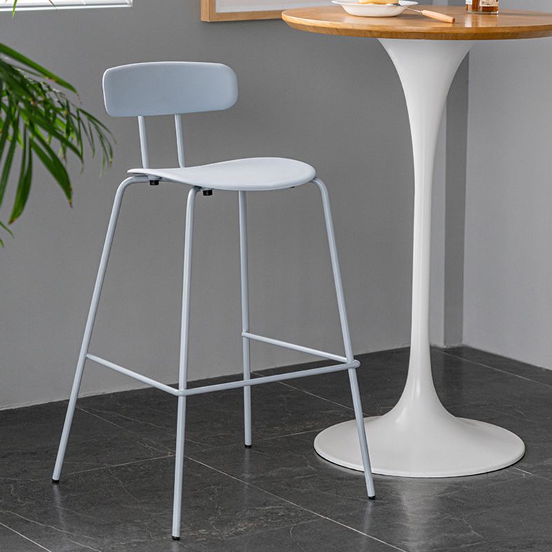 Scandinavian Milk Tea Shop Footrest Stool Matte Finish Iron Bar Stool