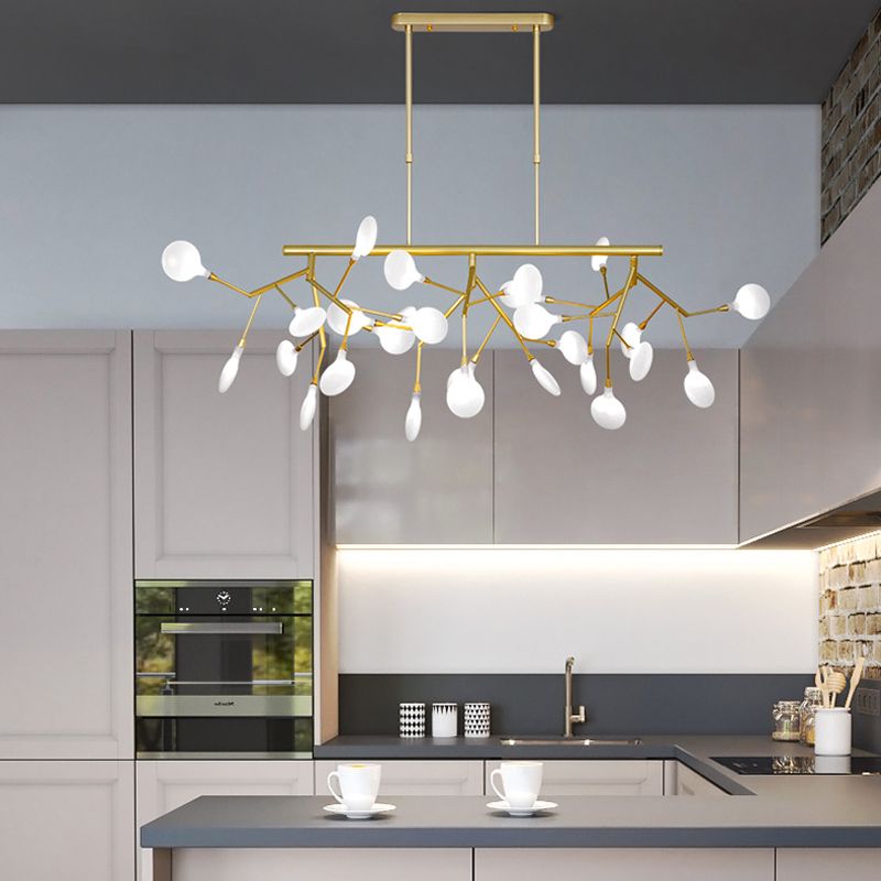 Modern Style Sputnik Shape Island Light Glass Chandelier Lamp for Dining Room