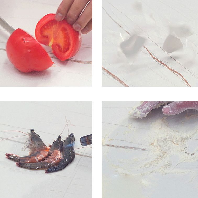 Traditional Luxury White in Marble Counter Rectangle Dining Table for Kitchen