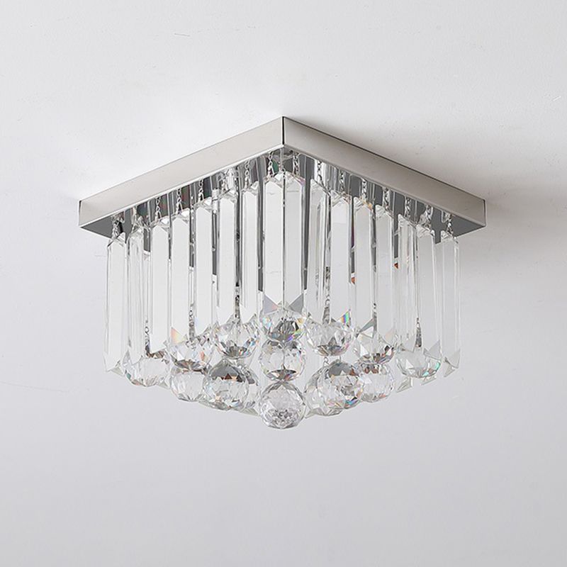 Modern Minimalist Ceiling Lamp Nordic Crystal Flush Mount Light Fixture for Bedroom