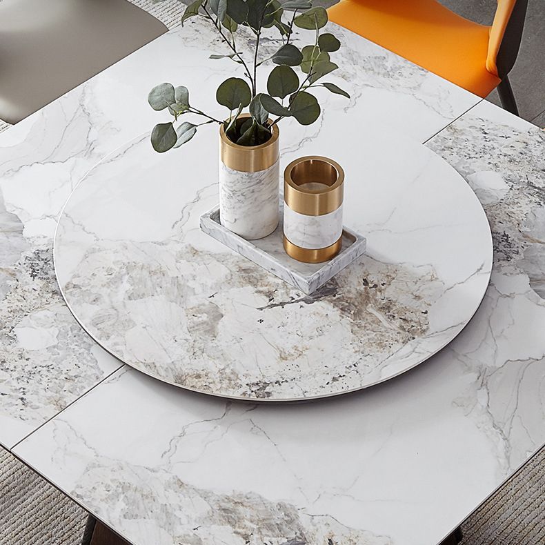 Contemporary Sintered Stone Table Square Table Set 1/2/5/7/9 Pieces Dining Set