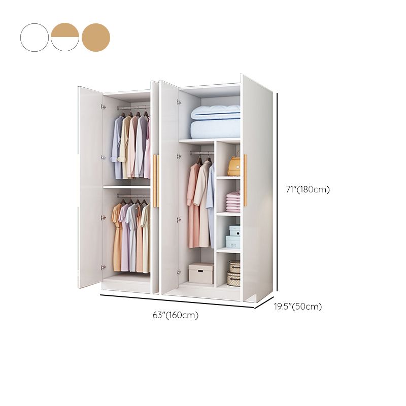 Freestanding Wood Frame Wardrobe Modern Hinged Soft Close Doors Wardrobe