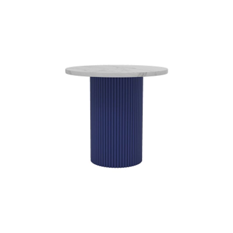 Glam Pedestal Coffee Table Wood Round Cocktail Table for Living Room