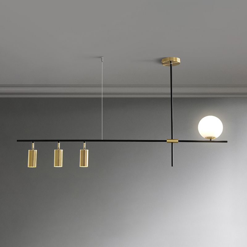 Luces de isla de forma lineal iluminación de isla de metal de estilo moderno