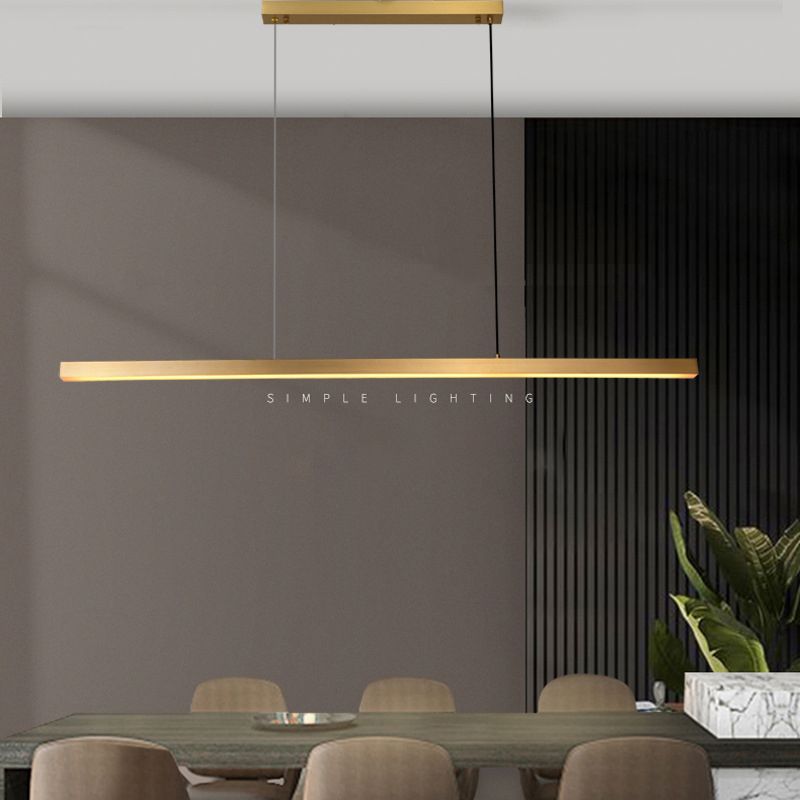 Linear Over Island Lighting Metal Modern Simplicity Hanging Island Lights for Restaurant