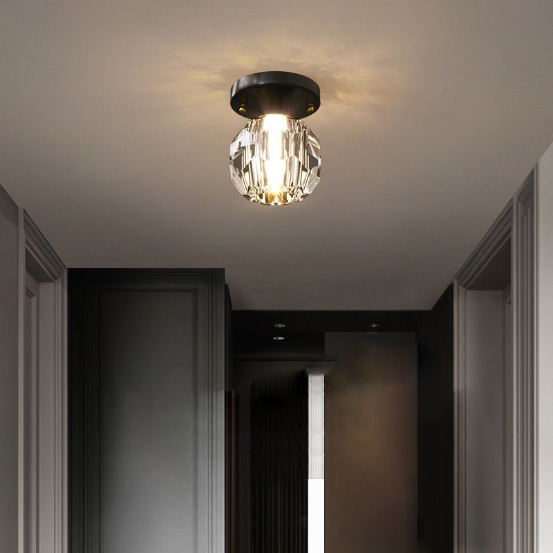 Nordic Ceiling Lamp Crystal Flush Mount Light Fixture for Bedroom