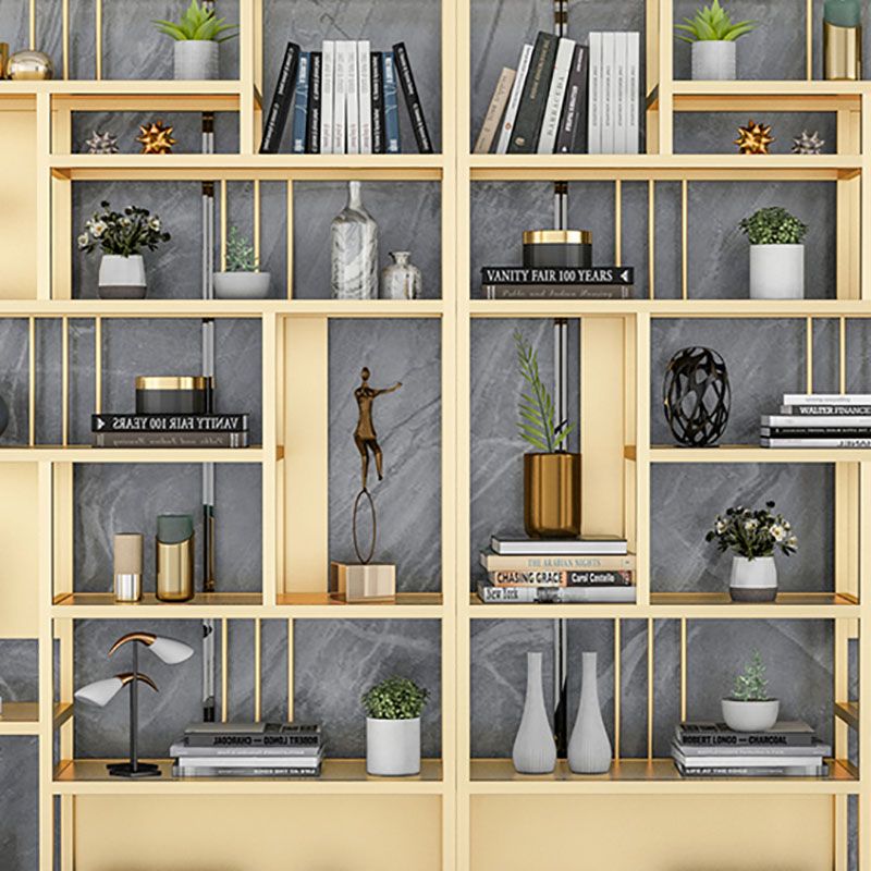 9.84"W 78.74"H Bookshelf Open Back Glam Style for Study Room Home Office