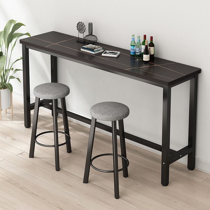 Rectangle Stone Bar Table Modern Bar Table with Trestle Base