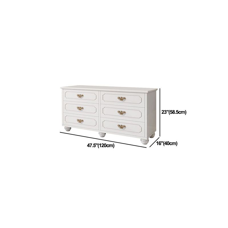16" W White Wooden Storage Chest Modern Storage Chest Dresser with Drawers