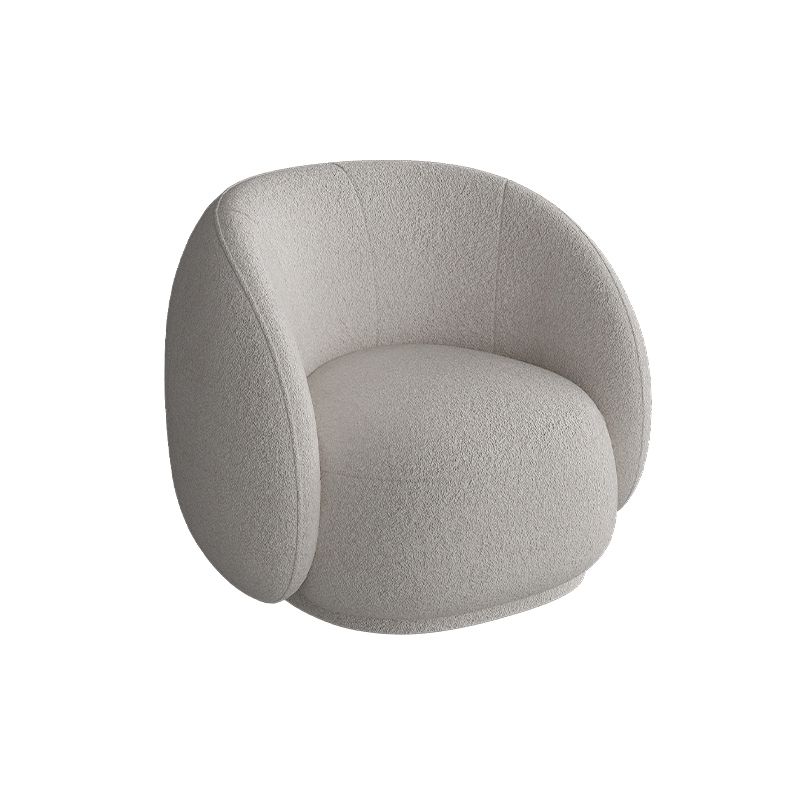 Gray Wool Sloped Arm Sofa Contemporary Curved Sofa for Living Room